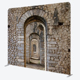 Aperturee - Aperturee Retro Stones Arch Corridor Photo Pillow Case Backdrop